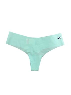 NWT PINK Victoria's Secret No-Show Thong Panty in Light Blue Aqua